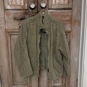 Free People Olive Quilted Jacket